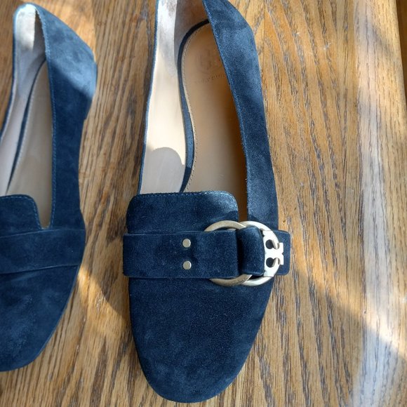 Tory Burch Black Suede Smoking Loafer Academia Quiet Luxury Size 7.5 - Picture 15 of 16